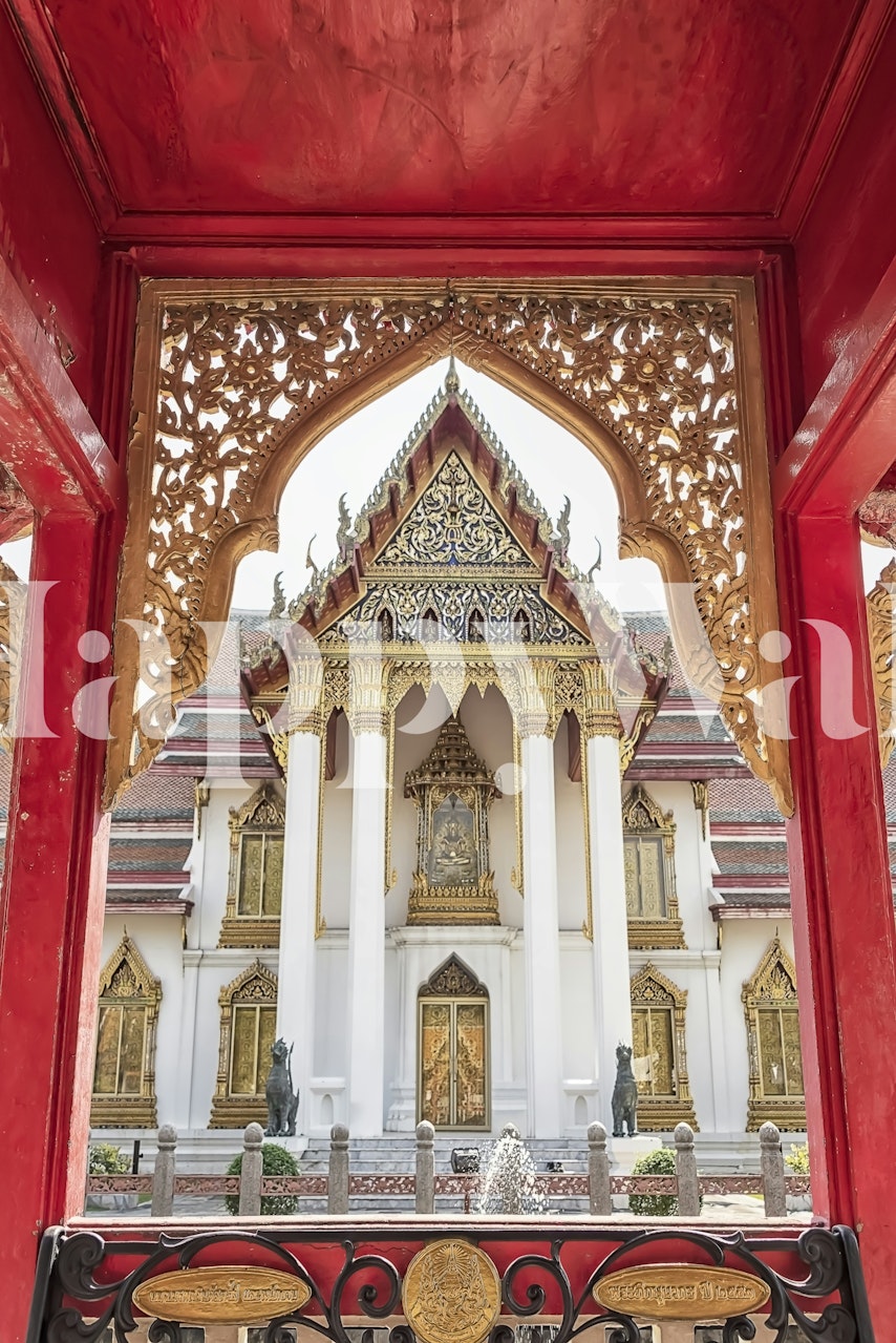 Siam Architecture wallpaper displayed in a room