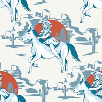 Pinup Cowgirl (Red White and Blue) ταπετσαρία