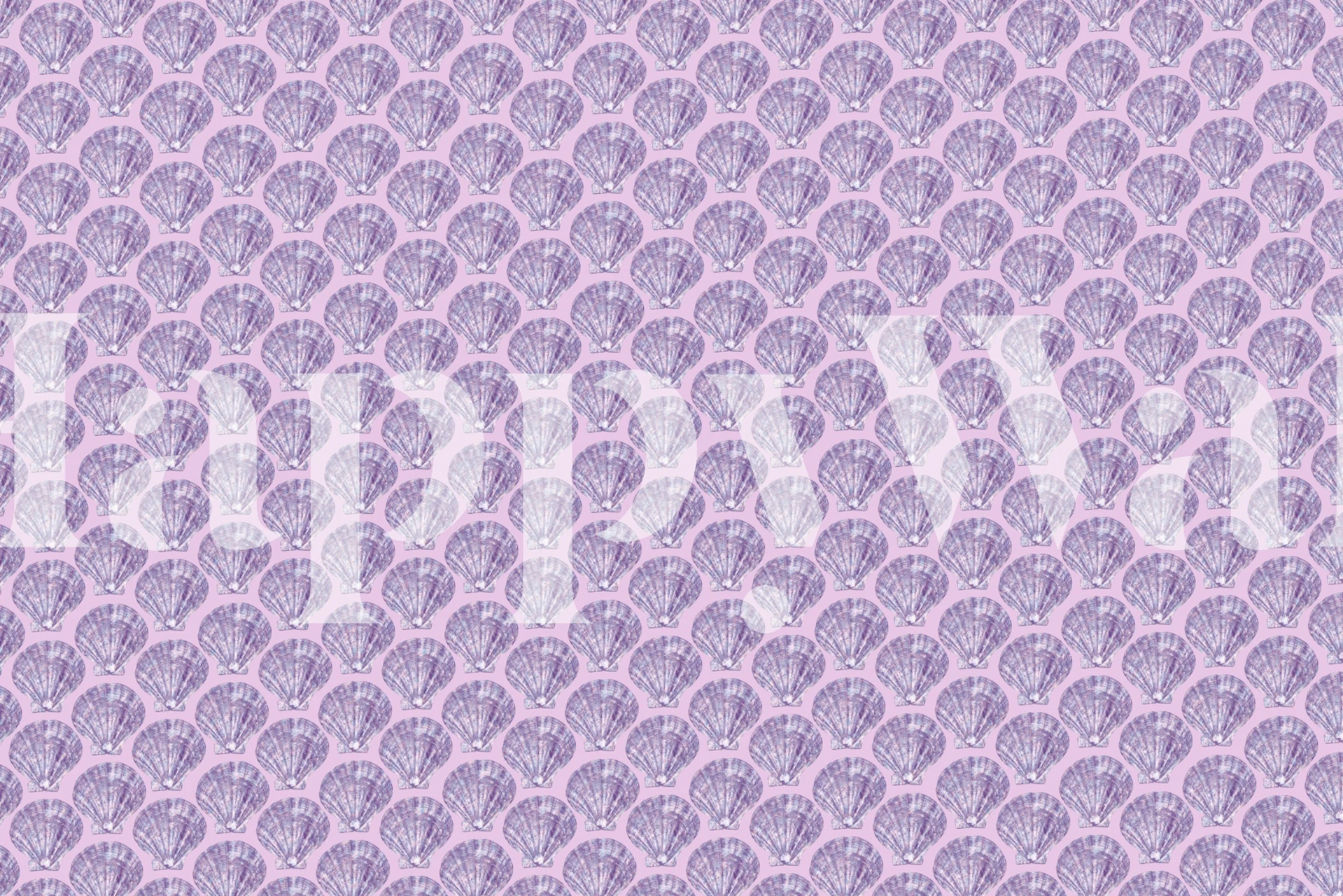 Purple seashell pattern wallpaper on a light background