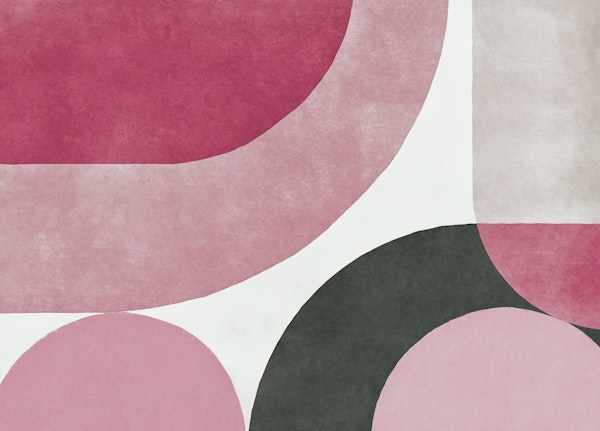 Mid Century Roundish Shapes Pink