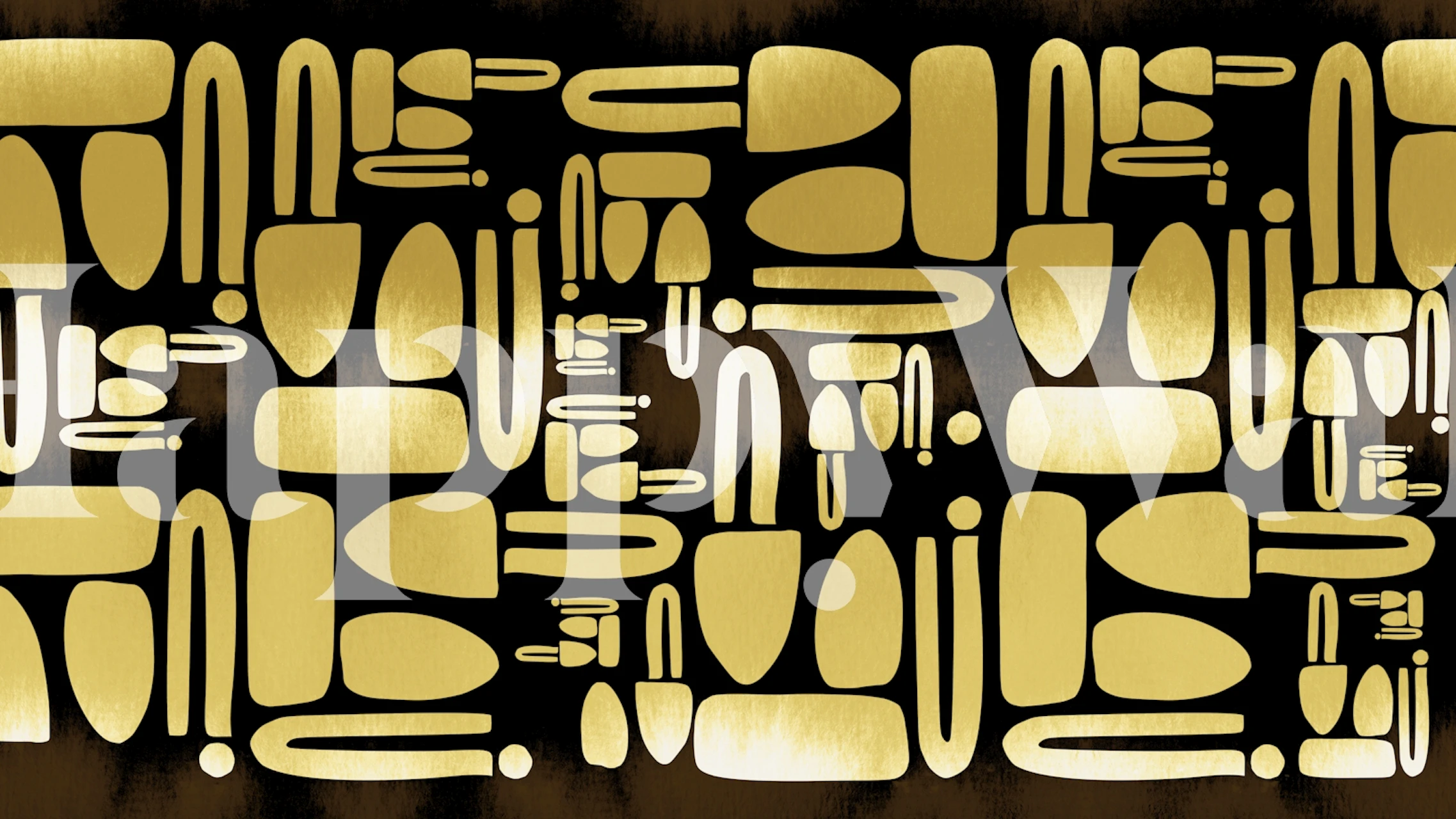 Mid-Century Pattern Mustard wallpaper in a room