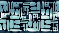Mid-Century Pattern Aqua wallpaper