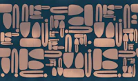 Mid-Century Pattern Aqua papiers peint