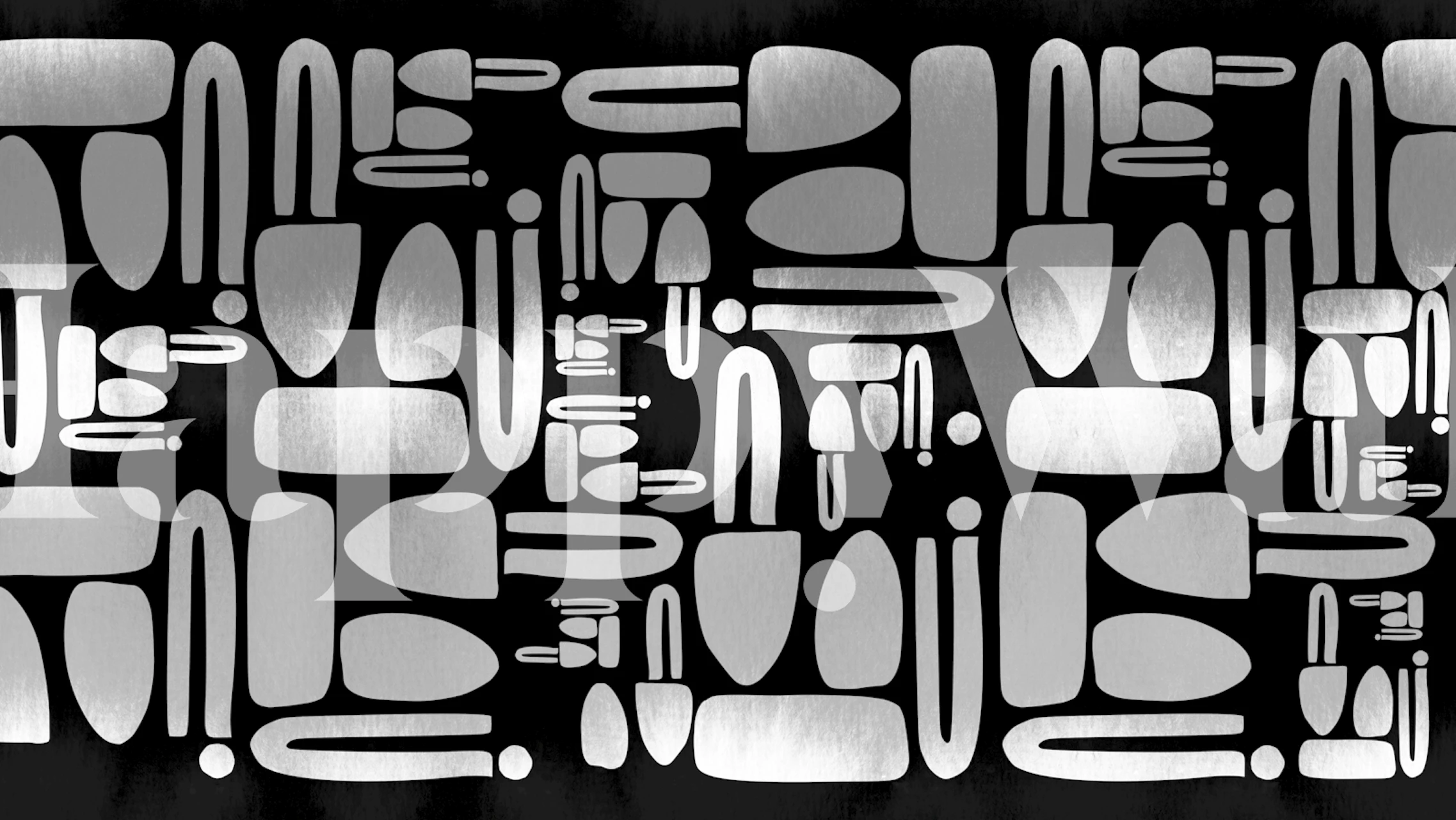 Mid-Century Pattern Neutral Gray wallpaper in a room