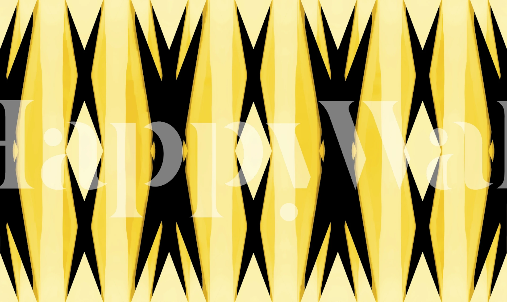 Geometric yellow and black tribal patterns wallpaper