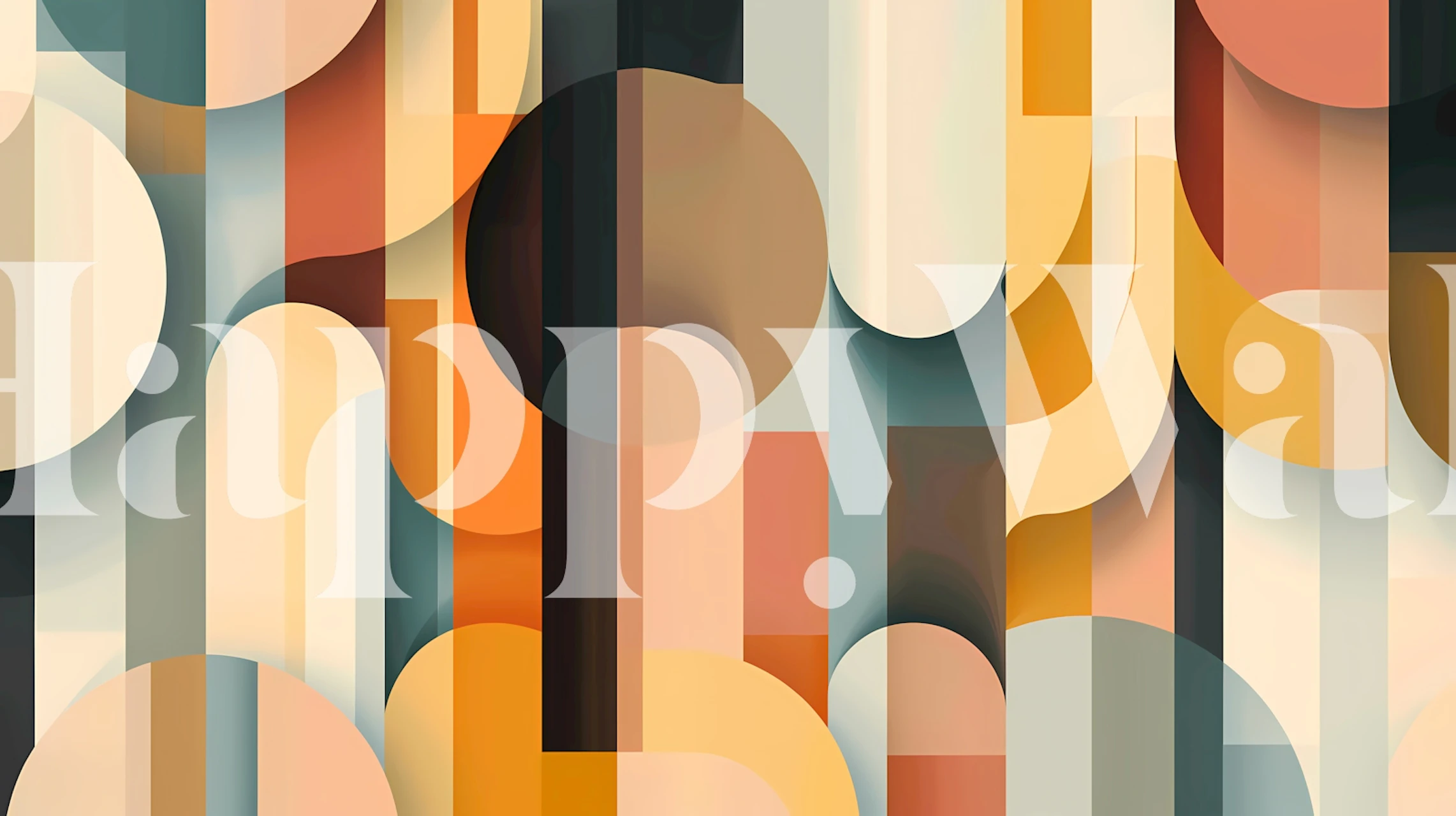 Overlapping Parts 23 wallpaper in a stylish room