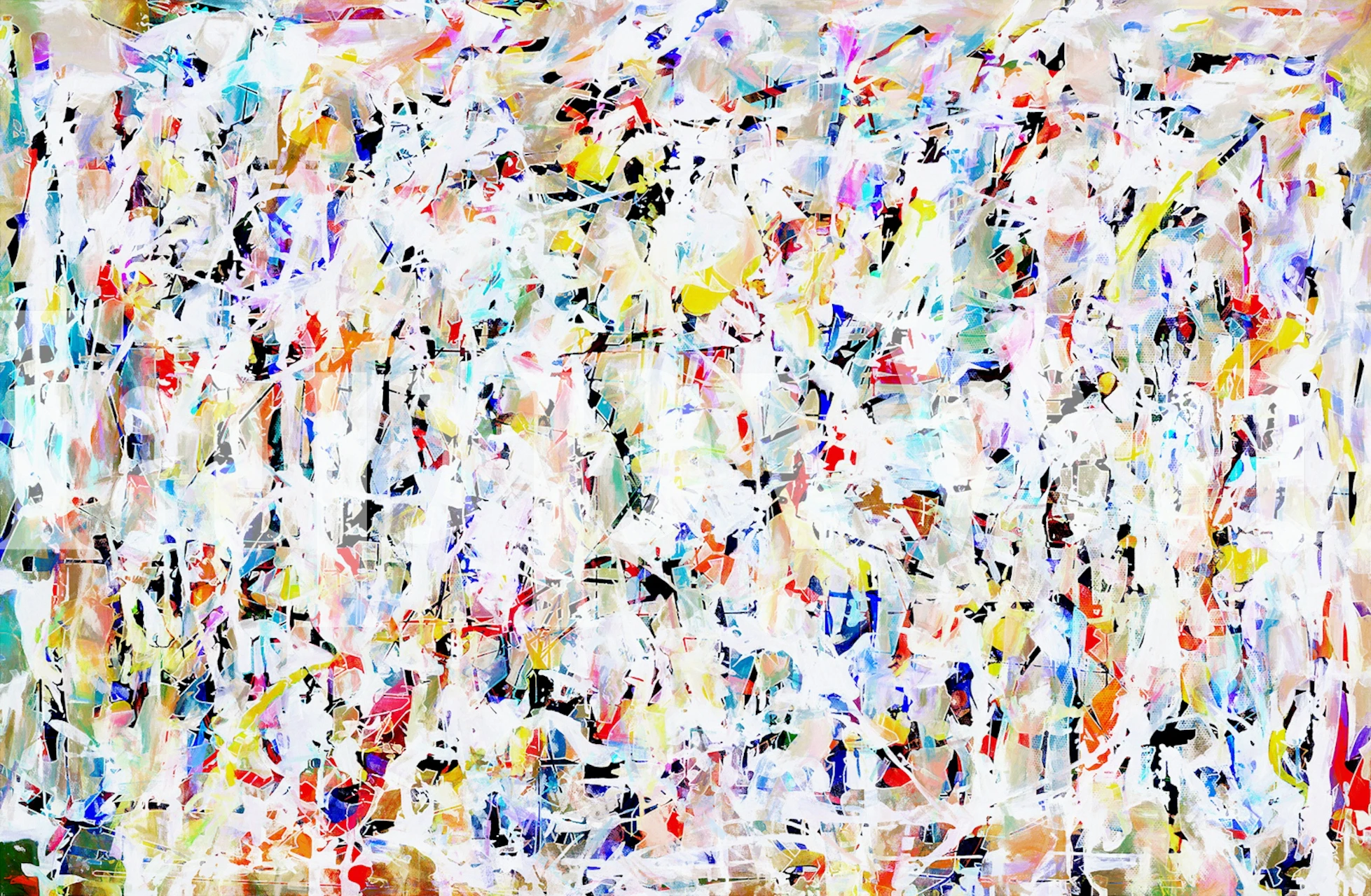 Colorful Pollock Wink 70 wallpaper in a room