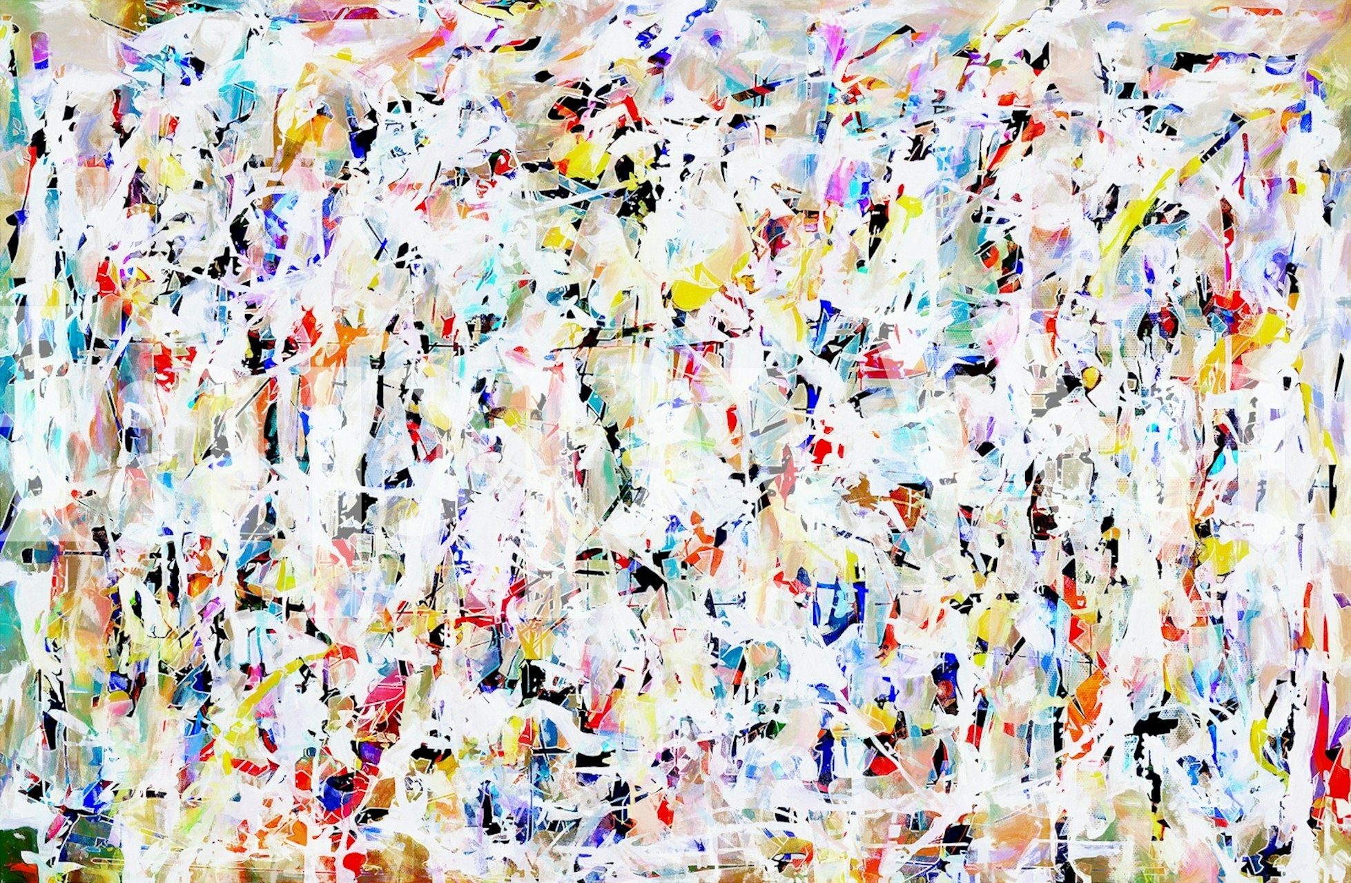 Colorful Pollock Wink 70 wallpaper in a room