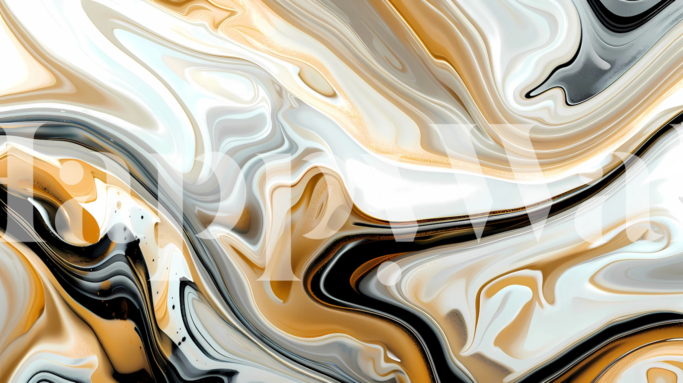 Black and gold abstract marble pattern wallpaper