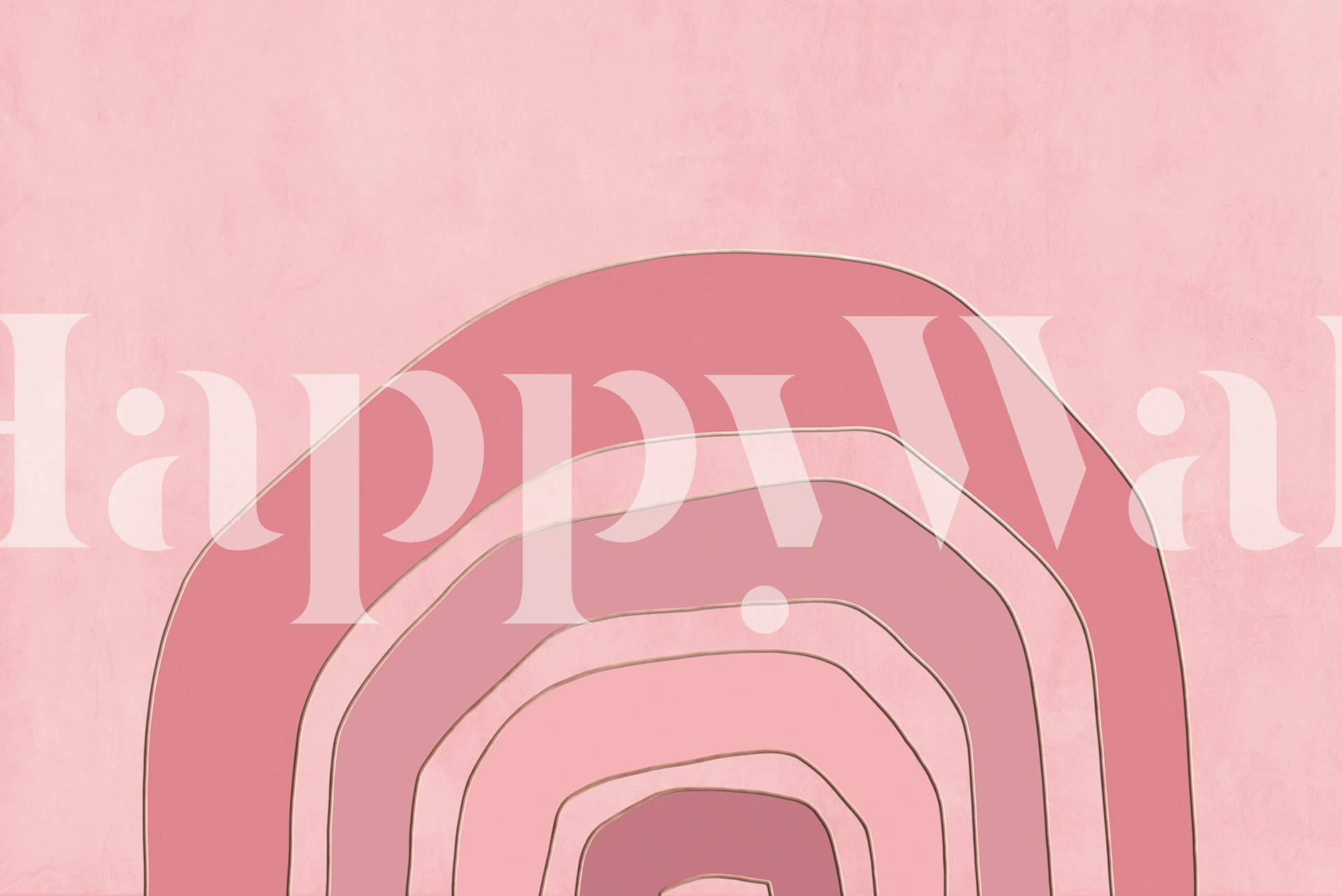 Pastel pink rainbow arch pattern wallpaper