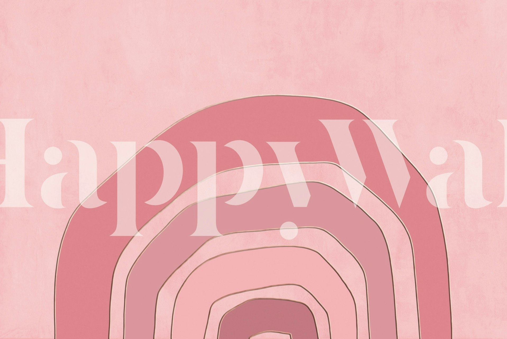 Papel pintado Boho Rainbow Pastel Pink en una habitación