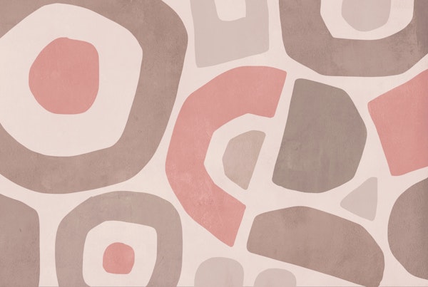 Paper Cut Shapes Abstract Art Peach