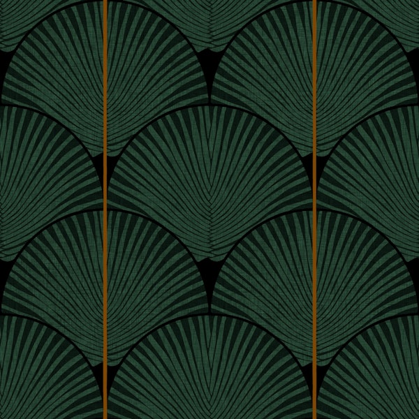 Art deco scalloped palm leaves dark (small)