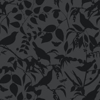 Serenade Of Shadows Japandi Birds Dark Grey behang