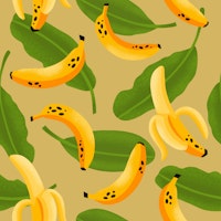 Banana Pattern on Tan behang