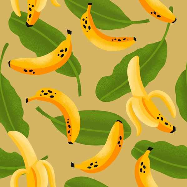 Banana Pattern on Tan