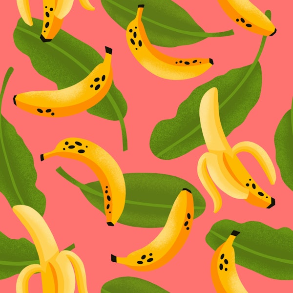 Banana Pattern on Pink