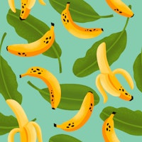 Banana Pattern on Aqua Blue ταπετσαρία