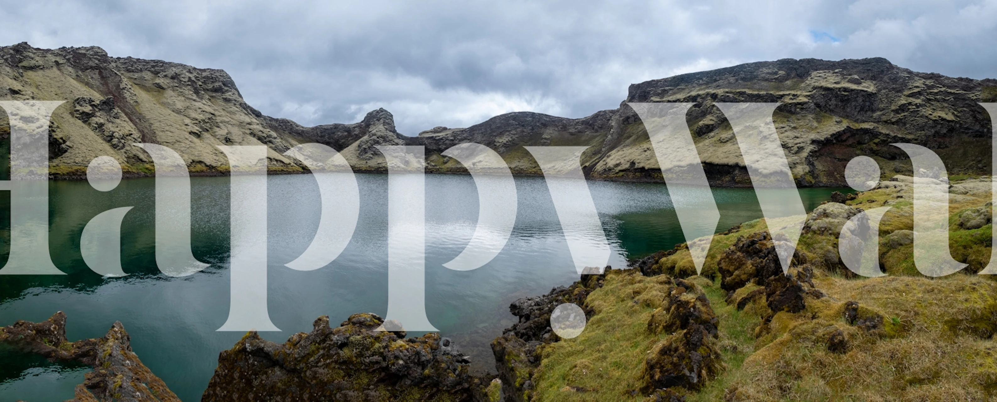 Laki Crater Lake behang in een kamer