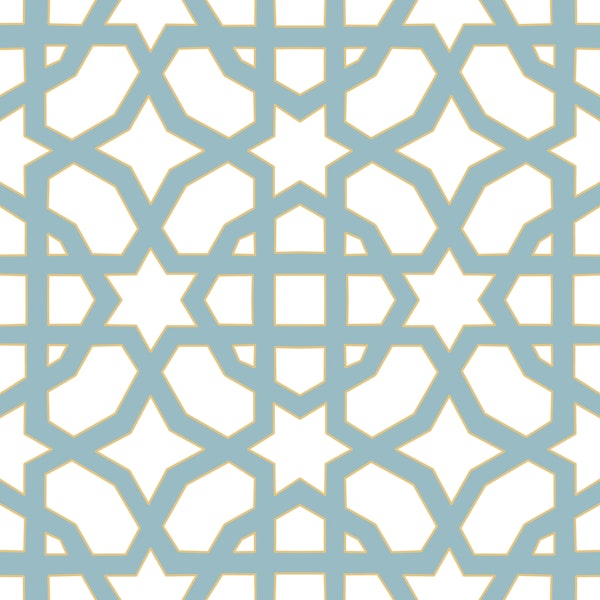 Arabesque art style 1 light blue gold