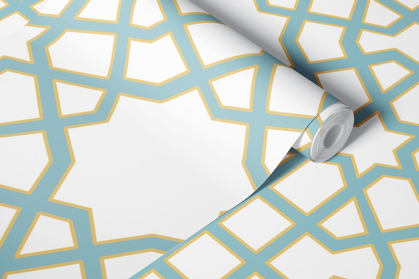 Arabesque art style 4 light blue large wallpaper roll