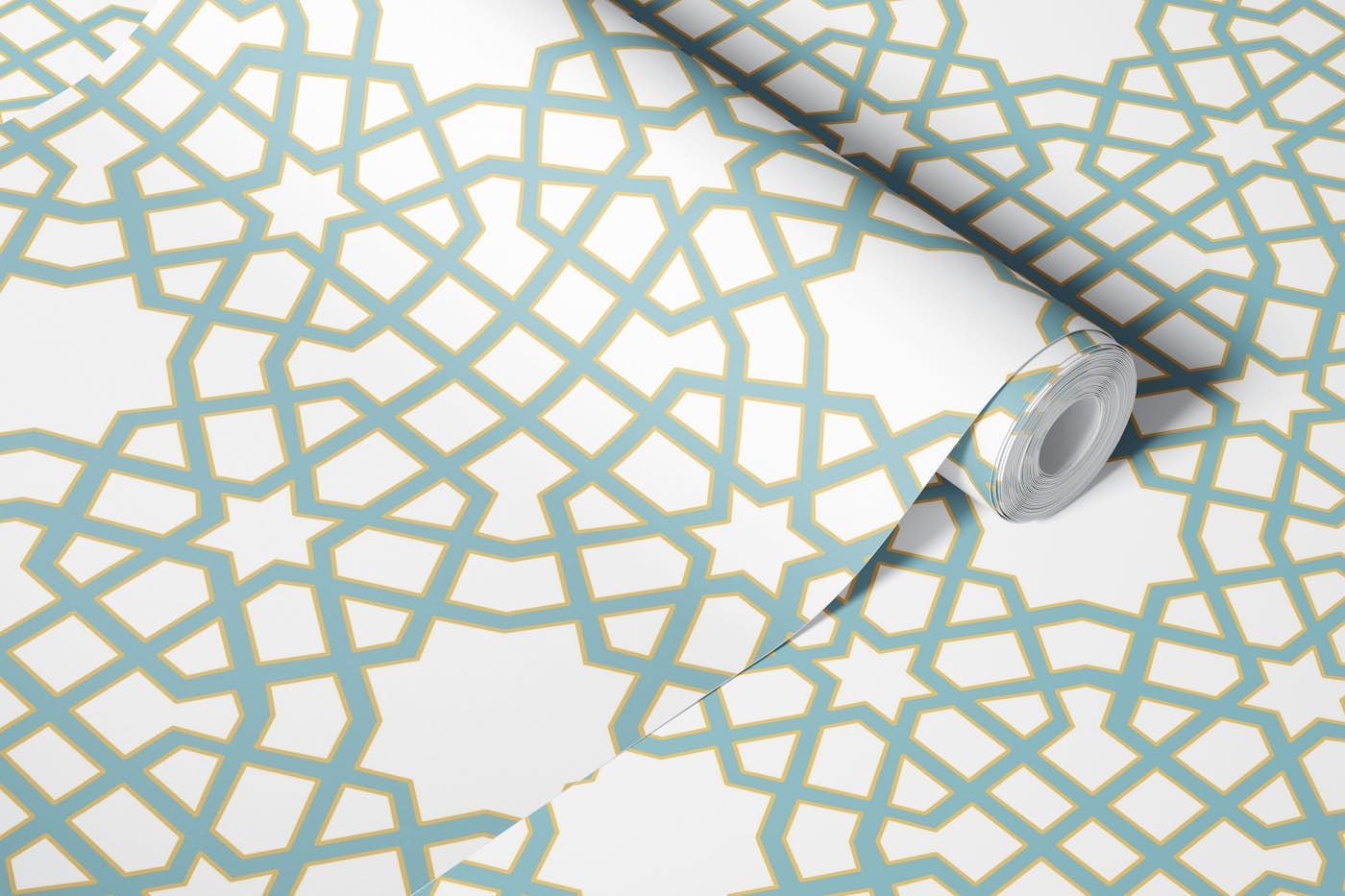 Arabesque art style 4 light blue small wallpaper roll