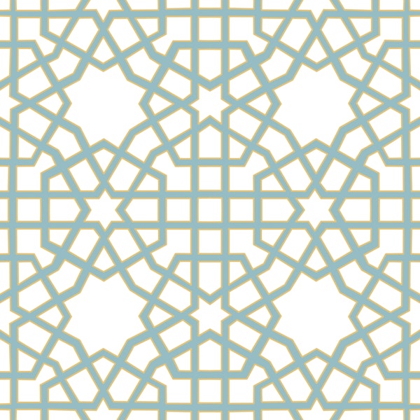 Arabesque art style 4 light blue small