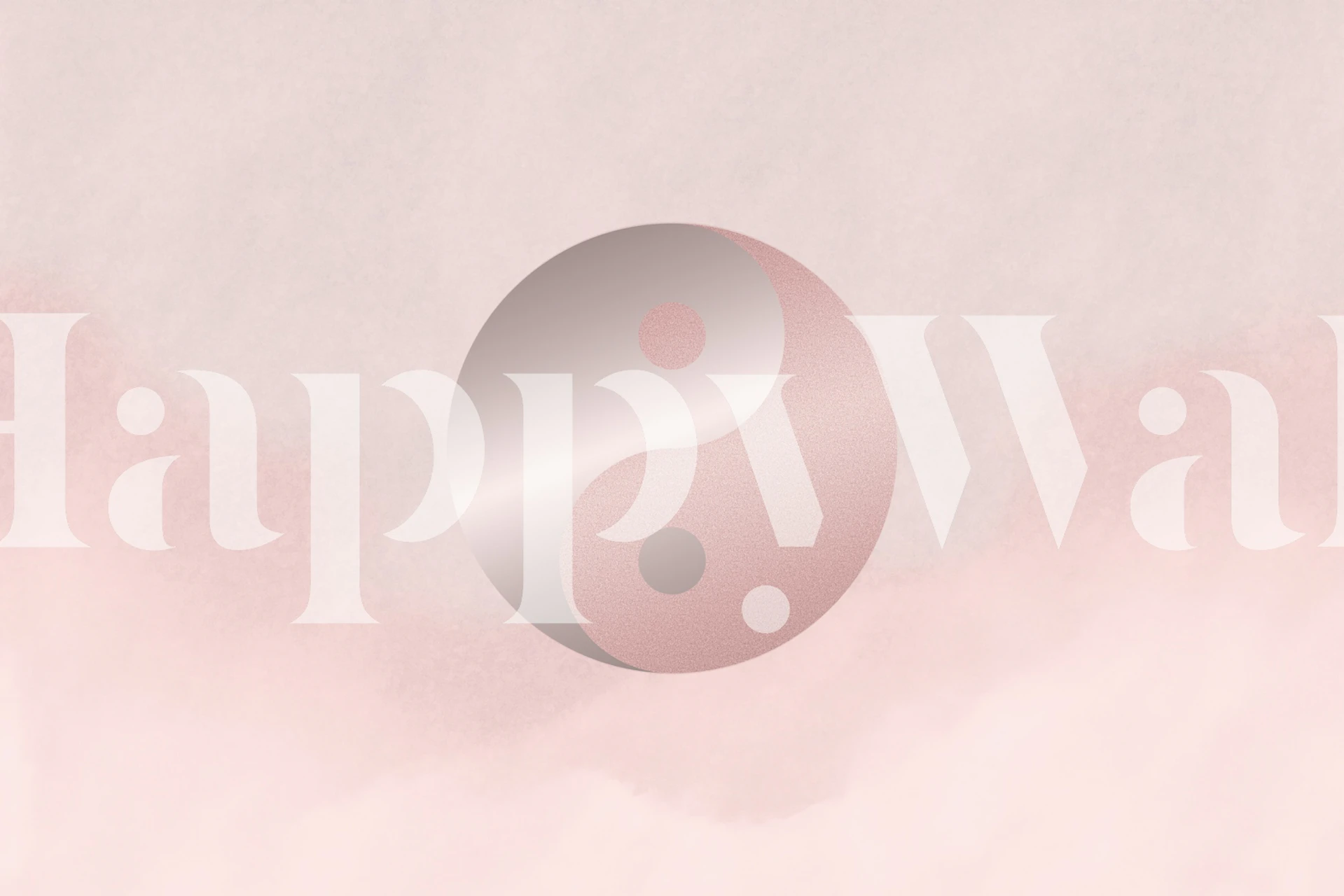 Yin Yang Pastel Pink wallpaper in a room