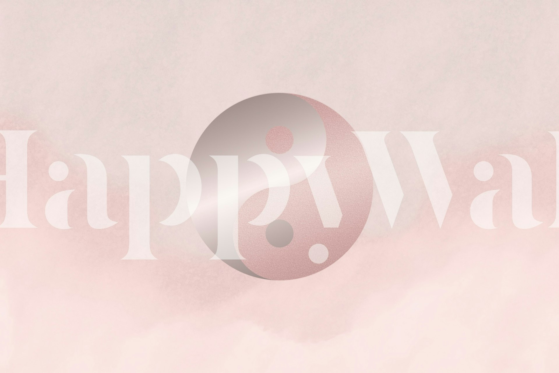 Yin Yang Pastel Pink wallpaper in a room