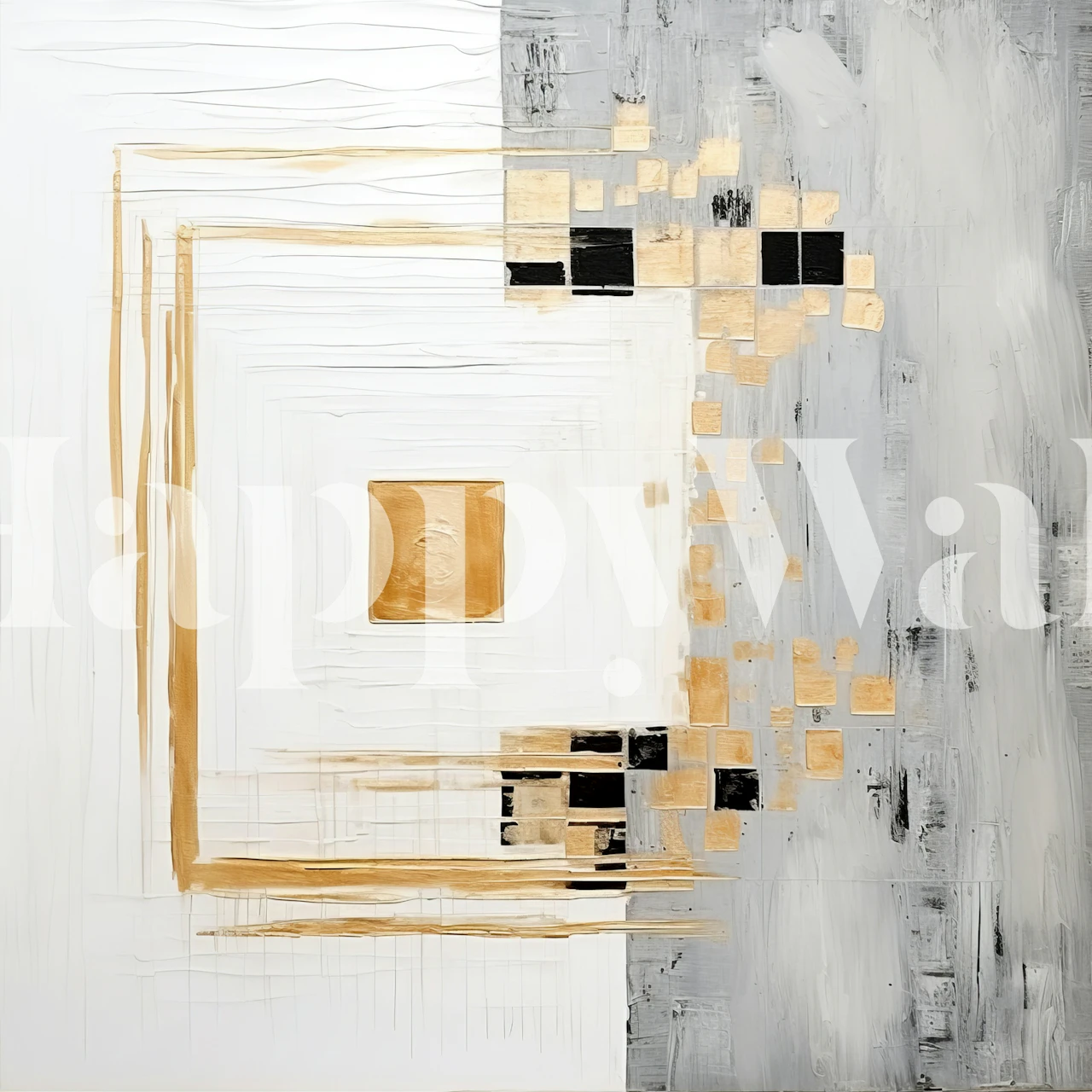 Design De Papel De Parede Arte Abstrata Em Um Quarto