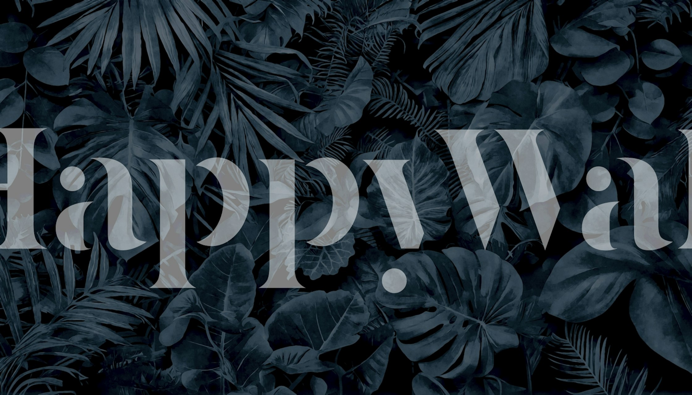 Tropical leaves in dark teal shades wallpaper
