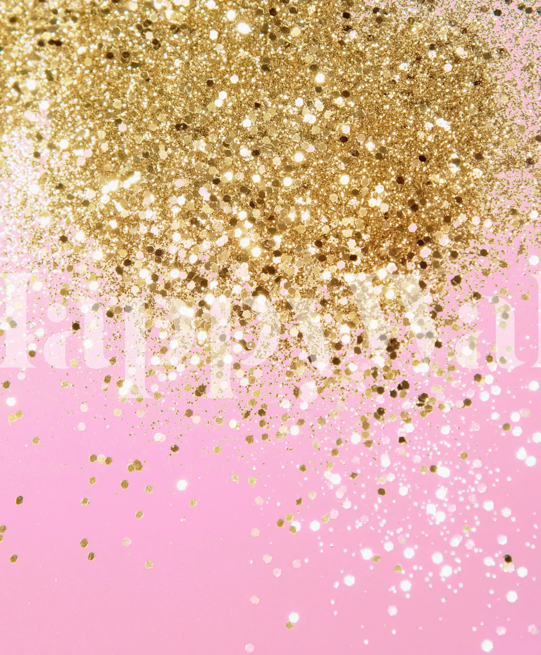 Glittering gold and pink particles creating a sparkling wallpaper design