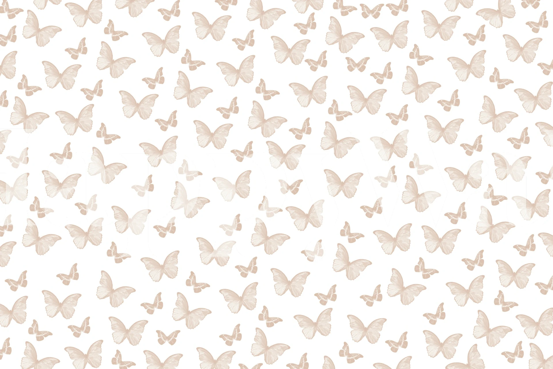Papel pintado Soft Beige Butterfly Pattern en una habitación