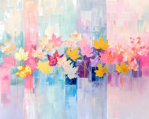 Leaves on Abstract Background