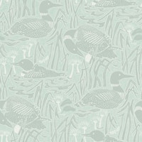 Loon lake sage green wallpaper