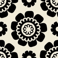 Simple geometric flowers, black / 3204A carta da parati