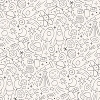 Space Doodles Gray tapeta