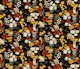 Boho Scattered Mixed Flowers on Black