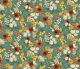 Boho Scattered Mixed Flowers on Sage Green