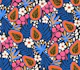 Tropical Papayas and Royal Blue Palm Leaves