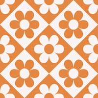 Floral Check - Orange behang