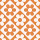 Floral Check - Orange