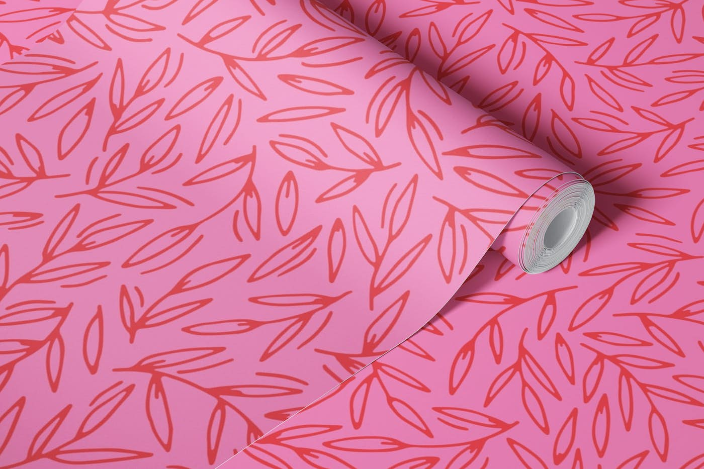 Foliage - Pink & Red wallpaper roll