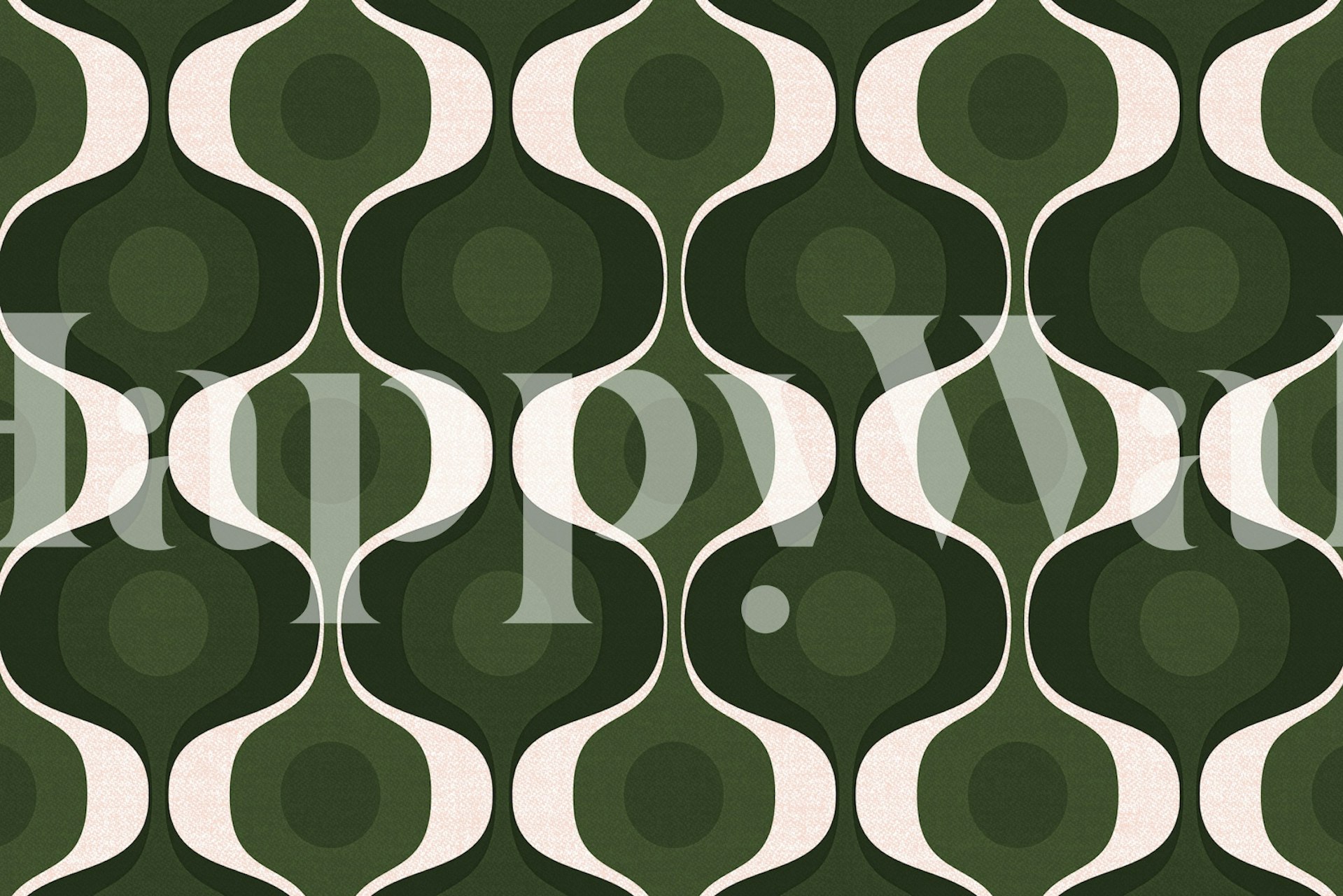 Forest Green Retro 70s Fashion wallpaper design