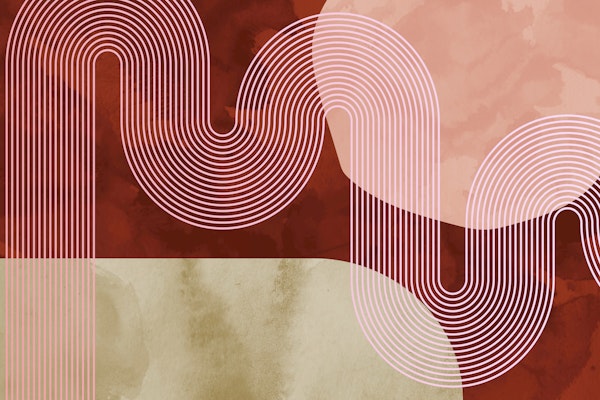 Happy Mid Century Modern Curvy Lines