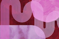 Ruby Pink Mid Century Modern Curvy Lines ταπετσαρία