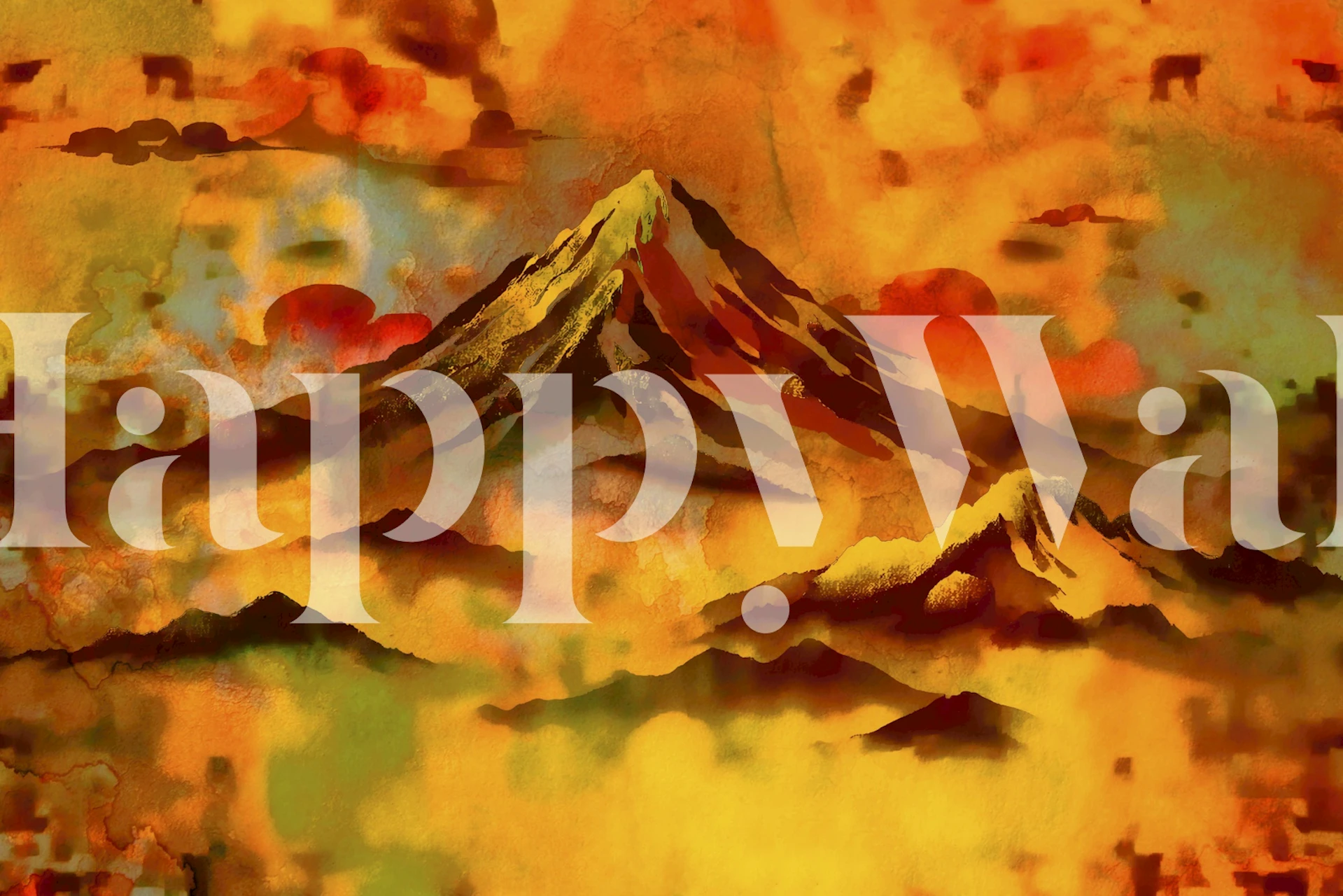 Soulful Autumn Mountains tapet i et rum