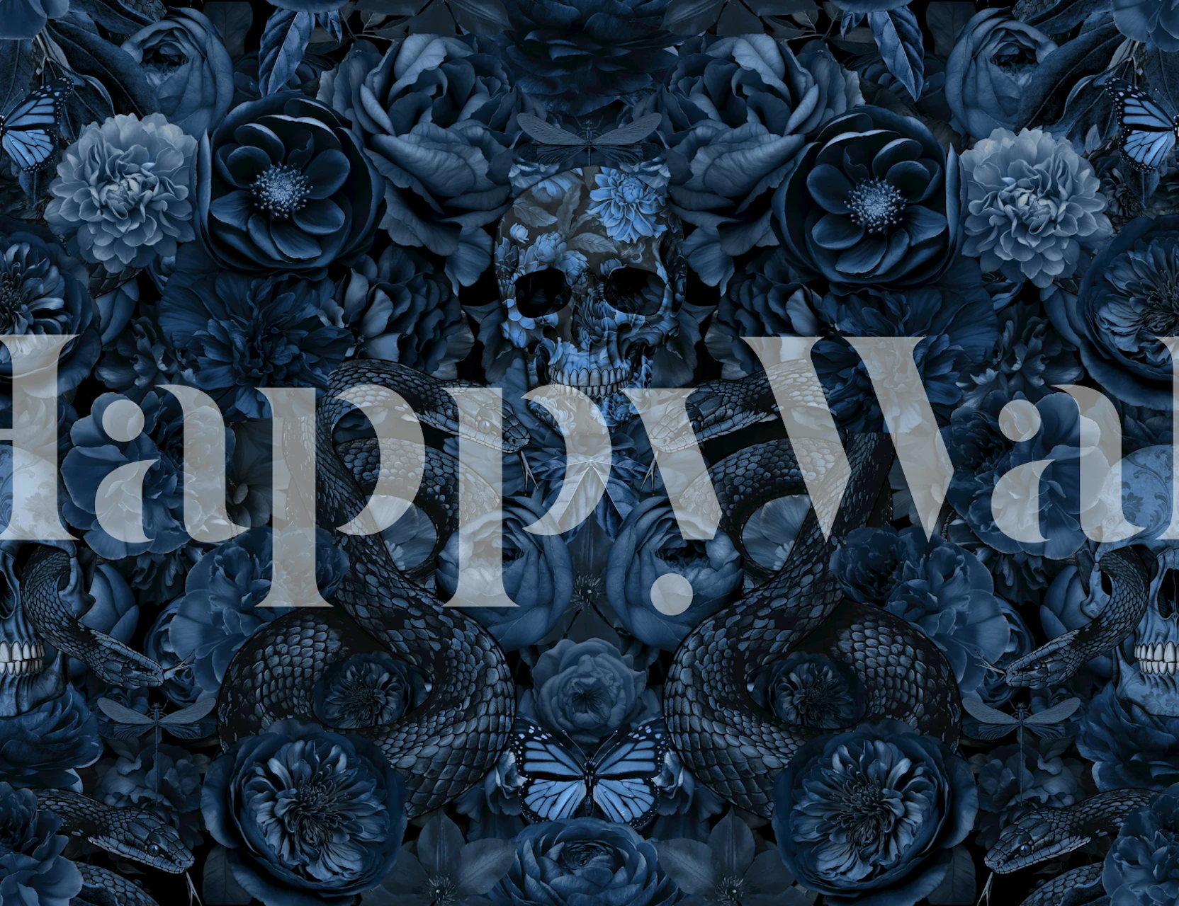 Baroque Flower Skull og Snake tapet i rommet