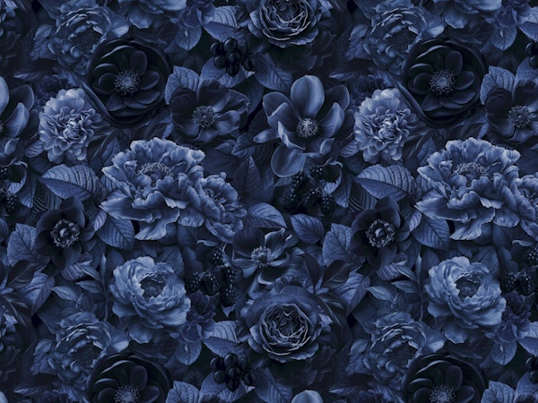 Blue Baroque Regency Flora Midnight Grandeur