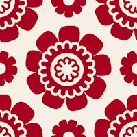 Simple daisy flowers pattern, red/ 3204B carta da parati
